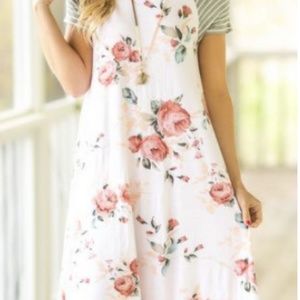 Soft Floral Midi Dress